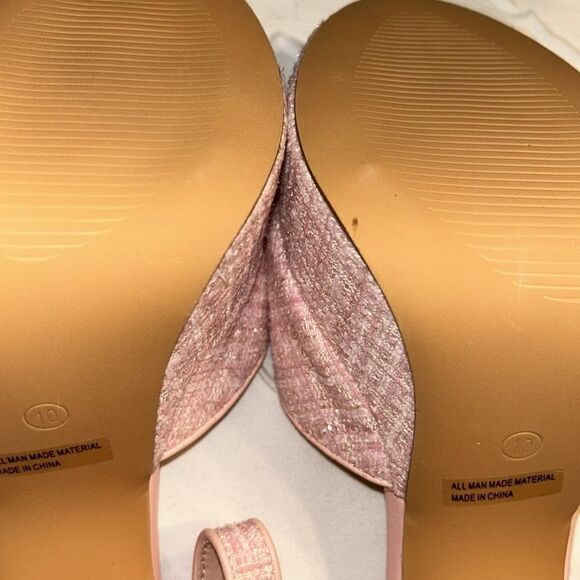 Lulu’s Pink Tweed Sandals(Size 10) - Picture 8 of 10